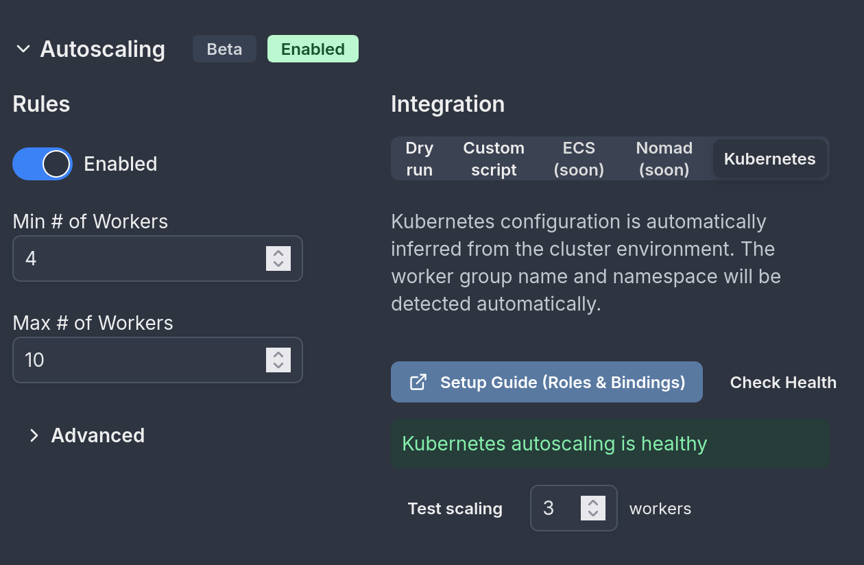 Healthy autoscaling configuration